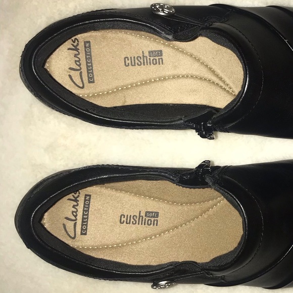Clarks Channing Ann Black Leather Slip-On Shoe - Picture 10 of 16
